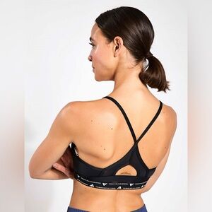 adidas Black Strappy Crop Sports Bra